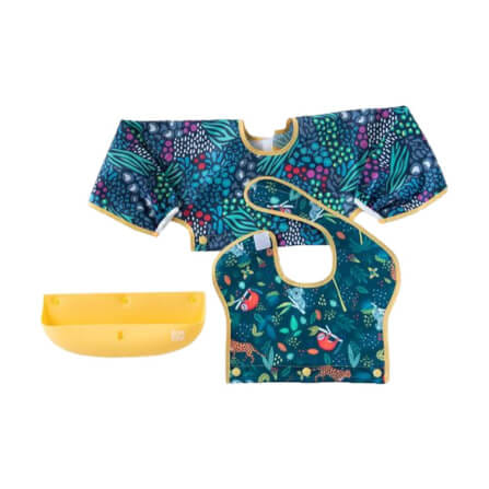 เสื้อกันเปื้อน กันน้ำ Bumkins Swap Pocket Bib   Jungle + Animal Print		_0